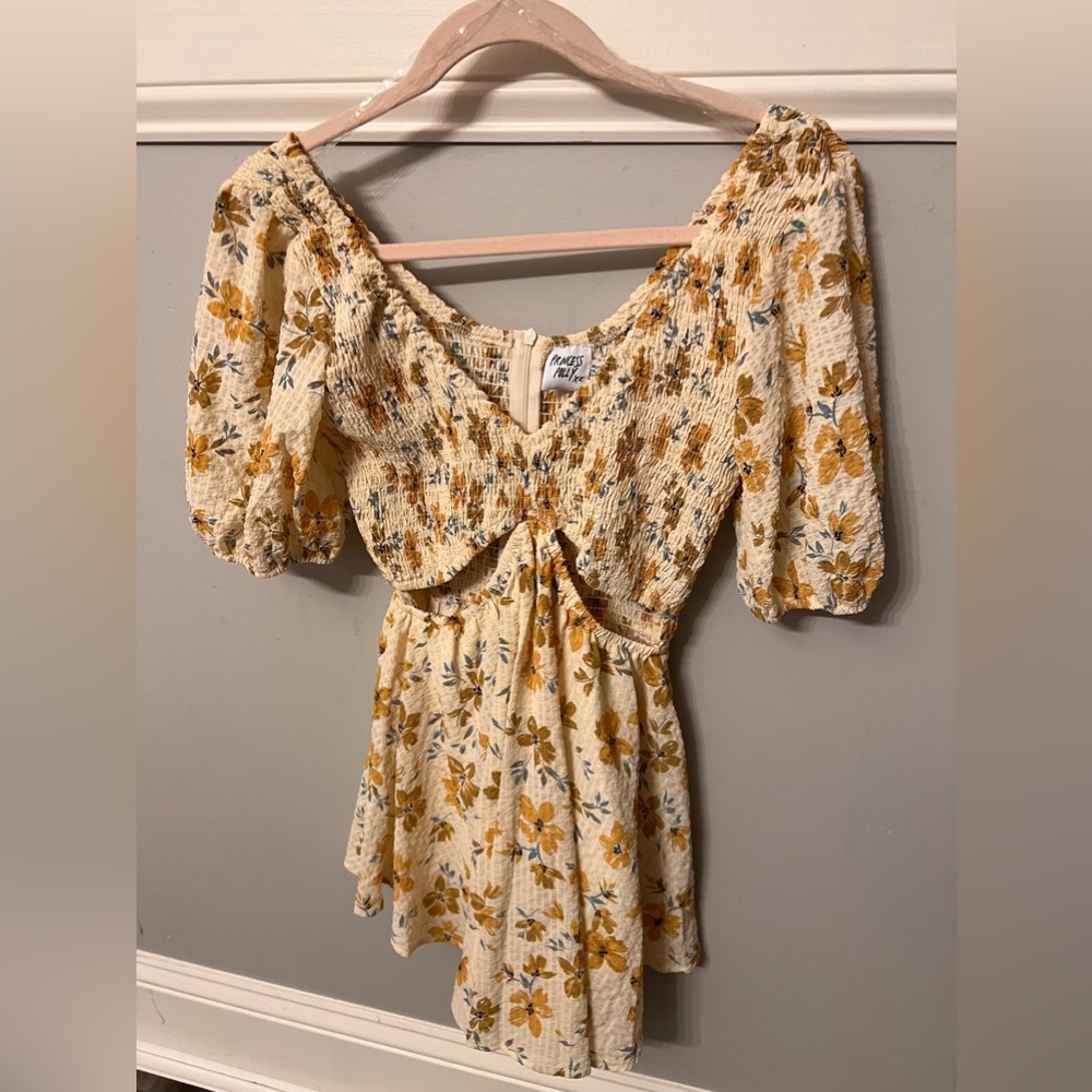 Princess Polly Leno Mini Dress Yellow
